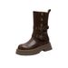 British Style Simple Thick-Soled Martin For Women, Autumn And Winter 2025 New Casual Two-Way Western Cowboy Fashion_vogvips.com