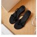 Grape Mom's Style Women's Wedge Heel Flip Flops 6 Cm Thick Sole Sandals Thin Straps for Summer Wear_vogvips.com