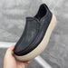 ShoeVault Top Layer Cowhide Casual Wide Version Slip-On Height Increasing Thick Sole Lightweight Online Comfortable Men's Shoes_vogvips.com