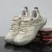 Men's Black Mesh Breathable Casual Sneakers Summer Lightweight Chunky Platform Shoes_vogvips.com