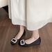 French Satin Single Shoes Women's Inner Height Increase Shallow Mouth Rhinestone Gentle Temperament Flat Women's Shoes_vogvips.com