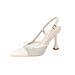 Little Lace Pointed Toe Stiletto Pumps Spring New Fashion European And American Style Backless High Heels_vogvips.com