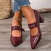 Fashionable Pointed-toe Angora Red Elegant Women's High-heeled Shoes, Solid Color, Simple Design, With Eyelet Strap And_vogvips.com