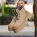 Thick-soled Heightening Rhubarb Boots, Men's And Women's Martin Boots, Casual Mountaineering Kicks, Not Bad Tooling Boots_vogvips.com