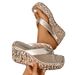 Platform High Heel Sequin Square Toe Thick Sole Slippers Transparent Outdoor 2025 New Style One-Strap Sandals For Women_vogvips.com