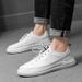 Inner Height-increasing Men's Shoes, Small White Shoes, Casual Shoes, First-layer Cowhide Board Shoes Cm Men's Invisible Height-increasing Shoes_vogvips.com