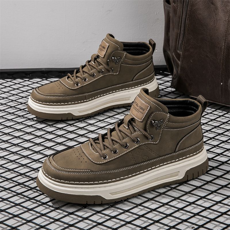 Men's High Top Sneakers Thick Sole Soft Sole Height Increasing Anti-Slip Casual Fashion Versatile Spring New Skate Shoes_vogvips.com