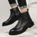 Men's Head Layer Casual Men's Leather Boots Side Zipper Martin Boots Low Heel Leather Boots Men's Shoes Origin_vogvips.com