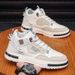 High-top Men's Shoes 2025 New Model, All-season Sports Casual Sneakers, Thick-soled Height-increasing Mid-top White_vogvips.com