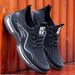 Men's Breathable Mesh Sports Shoes Summer Trendy Casual Flyknit Running Shoes with Soft Sole for Students_vogvips.com
