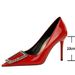BIGTREE Nude Pumps Patent Leather High Ladies Metal Rhinestone Luxury Stilettos Heels Party Shoes Women_vogvips.com
