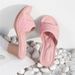 Summer New High Heels Ethnic Feng Shui Diamond Thick Heel Totem Women's Sandals Comfortable Slippers Large_vogvips.com