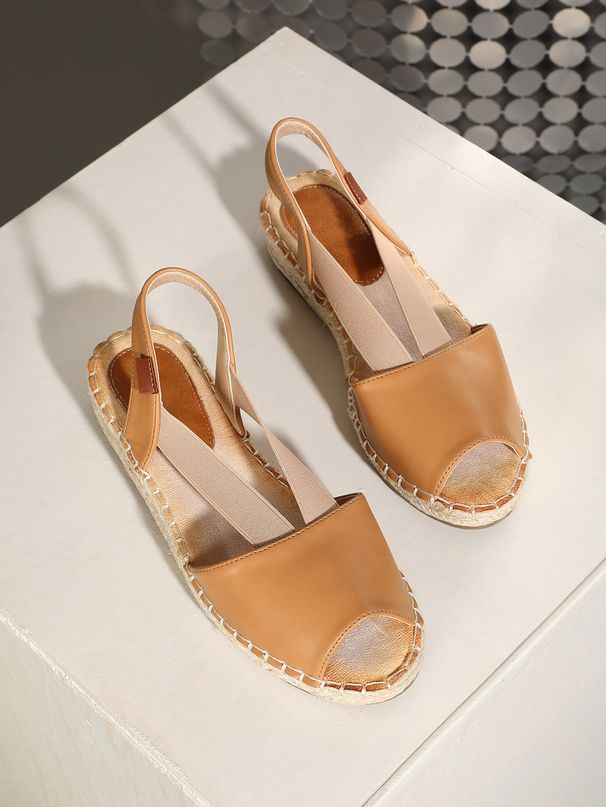 Women's Shoes Women's Fisherman Shoes Shallow Mouth Round Head Sandals Women's Braided Rope Bottom Flat Bottom Breathable Thick Bottom Brown_vogvips.com