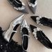 Sheepskin Version Thick Soled Flower Sequined One Strap Shoes For Women Temperament Inner Heightening Pointed Toe Single Shoes_vogvips.com