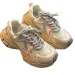 Women's Grey Pink Chunky Breathable Mesh Platform New Lightweight Versatile Thick-Soled Dad Shoes Fashion Sneakers_vogvips.com