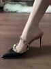 2026 Women's Versatile French-Style Sexy Pointed-Toe High Heels With Rivets, New Elegant Thin Heel Design_vogvips.com