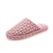 Baotou Three-Layer Thickened Rubber Sole Fabric Slippers Plaid Cartoon Home Indoor Wooden Floor Slippers Sealed Winter_vogvips.com