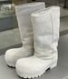 2025 New Solid Color Genuine Leather High Heel Fur Big Toe Thick Sole Fashion Winter Snow Boots_vogvips.com