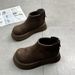 Frosted Cowhide Thick-Soled Platform Martin For Women 2025 New Autumn Winter Fleece-Lined Ankle Boots Trendy_vogvips.com