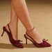 2026 Spring/Summer New Korean Style Pointed Toe For Women, Thin Heel, Back Strap, High Heels, One-Strap, Open-Back,_vogvips.com