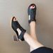 SHLIANG New Style Women's Casual Roman Sandals Plus Size Zipper Up Round Head Fashionable High Heel Solid Color Polyurethane Lining Y0201_vogvips.com