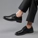 Plus Size Men's Business Leather Shoes Formal Wear Thick Soled Low Heeled Casual Style British Style_vogvips.com