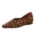Pointed Toe Leopard Print Hidden Heel For Women, Autumn Winter Suede French Commuter Two-Way Flat Single Shoes, Loafers,_vogvips.com