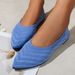 Foreign Trade Pointed Toe Shallow Mouth Single Korean Version Breathable Flat Women's Large Size Knitted Versatile_vogvips.com