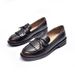 Spring New Single Women Black Thick Heel Tods Korean Bow Loafers Flat Work Shoes Wholesale_vogvips.com