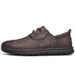 Leather Lace-up Non-slip Wear-resistant Soft Sole Casual Men's Dad Shoes Large Size 4748_vogvips.com