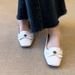Sheepskin Version~French Soft Leather Women's New Wedge Heel Camellia Loafers, Shallow Mouth, Commuter Retro Mary Jane_vogvips.com