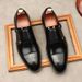 2020 New Men's European Style Formal Work Cowhide Double Buckle Wedding Pure Leather Handmade Shoes_vogvips.com