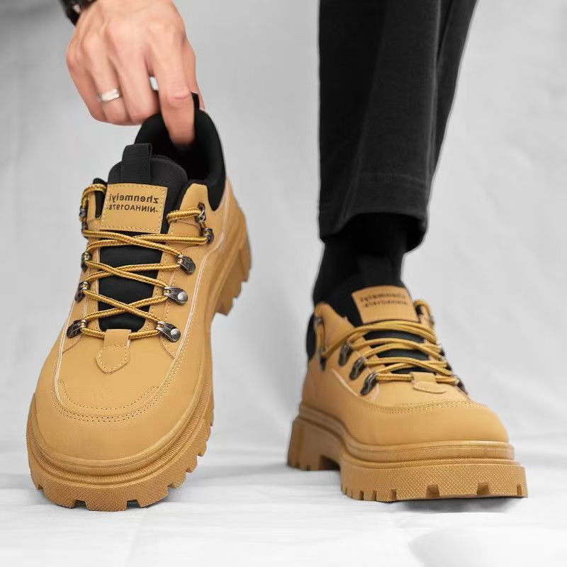 Men's Shoes Casual Work Boots Low-Cut Round Toe Breathable PU Shoes For Outdoor Office And Daily Wear Labor Protection Shoes Men_vogvips.com