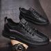 Spring Men's Shoes 2024 New Spring And Autumn Sports Casual Leather Shoes Men's Board Shoes Black Non-slip Waterproof Chef Labor Protection_vogvips.com