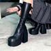 Hongwei 2025 New Plus Size Round Toe Long For Women Thick Heel Platform Over-the-Knee High Tube Riding Boots_vogvips.com