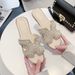 Korean Style INS Trend One-Word Pearl Strap Casual 2025 Summer Outdoor Fashion Flat Slippers_vogvips.com