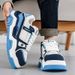 Four Season Low Cut Round Toe Color Blocked Lace Up Fashionable Soft Soled Casual Shoes_vogvips.com