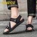 A Pair Of Men's Breathable Simple Summer Sandals, Wear-Resistant, Beach Shoes, Non-Slip Outdoor Anti-Odor Slippers,_vogvips.com