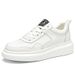 Men's Shoes Inner Height Increase Sports And Leisure Shoes, Small White Shoes, Low-top Cowhide Surace Thick-soled Running Sports Board Shoes_vogvips.com