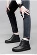 First Layer Cowhide Martin Boots Men's Genuine Leather High-top Casual Board Shoes Thick-soled Velvet Thermal Cotton Boots Medium Tube_vogvips.com