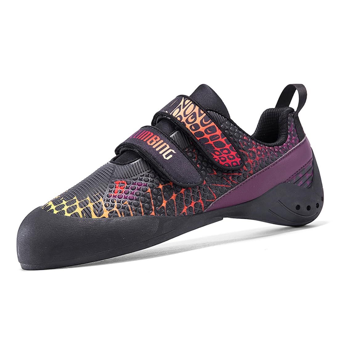 Rock Climbing Shoes Rubber Soles Hook-and-Loop Closure Mesh Outdoor Beginners Bouldering Shoes For Men Women_vogvips.com