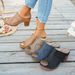 European And American Style Hollow-out Chunky Heel Roman Sandals - New Summer Collection, One-strap, Plus Size, High Heel Women's Sandals_vogvips.com