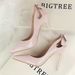 3168-8 Korean Style Sexy Slimming High Stiletto Heels Shallow Mouth Pointed Toe Patent Leather Hollow Back Bowknot_vogvips.com