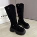 Two-Way Wear Foldable Height-Increasing Over-the-Knee For Women Thick Sole Autumn Winter New Slimming Mid-Calf Long_vogvips.com