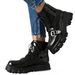 Architectural Sole Ankle Boots, Women's Buckle & Chain Detail Shoes, Extended Sizes Fashion Boots_vogvips.com