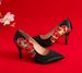High Bridal Single Thin Heels, Pointed Toes, Seeds, Embroidered With Delicate Grass, Cloth Shoes, Women's Shoes_vogvips.com