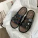 2026 Fashion Flat Slippers For Women In Summer Buttoned Up And Worn With A Straight Drag On Beach Slippers_vogvips.com