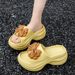 2026 New EVA Thick-Soled Height-Increasing 6cm Slip-On Sandals With Bow Decoration For Women, High-End Comfortable_vogvips.com