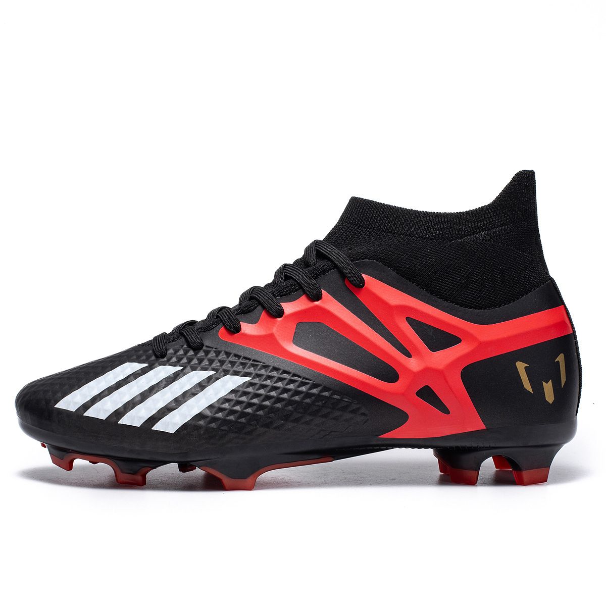 High Top Football For Men And Women, TF Artificial Turf, AG Nail, Student Leather Foot Training Sports Shoes_vogvips.com