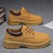Men's Work Boots Slip-Resistant Durable Casual Shoes For Outdoor Hiking Construction With Rubber Sole Work Wear Labor Protection Shoes_vogvips.com